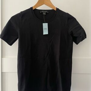 Ann Taylor Elegant Black Short Sleeve Top
